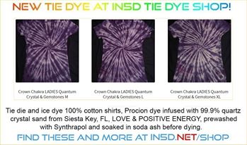 NEW Ladies Crown Chakra Quantum Crystal & Gemstones Tie Dye shirts.