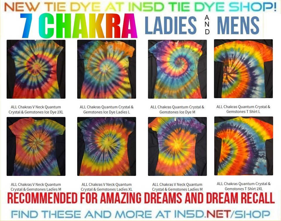 NEW 7 Chakra Quantum Crystal & Gemstones Tie Dye Shirt
