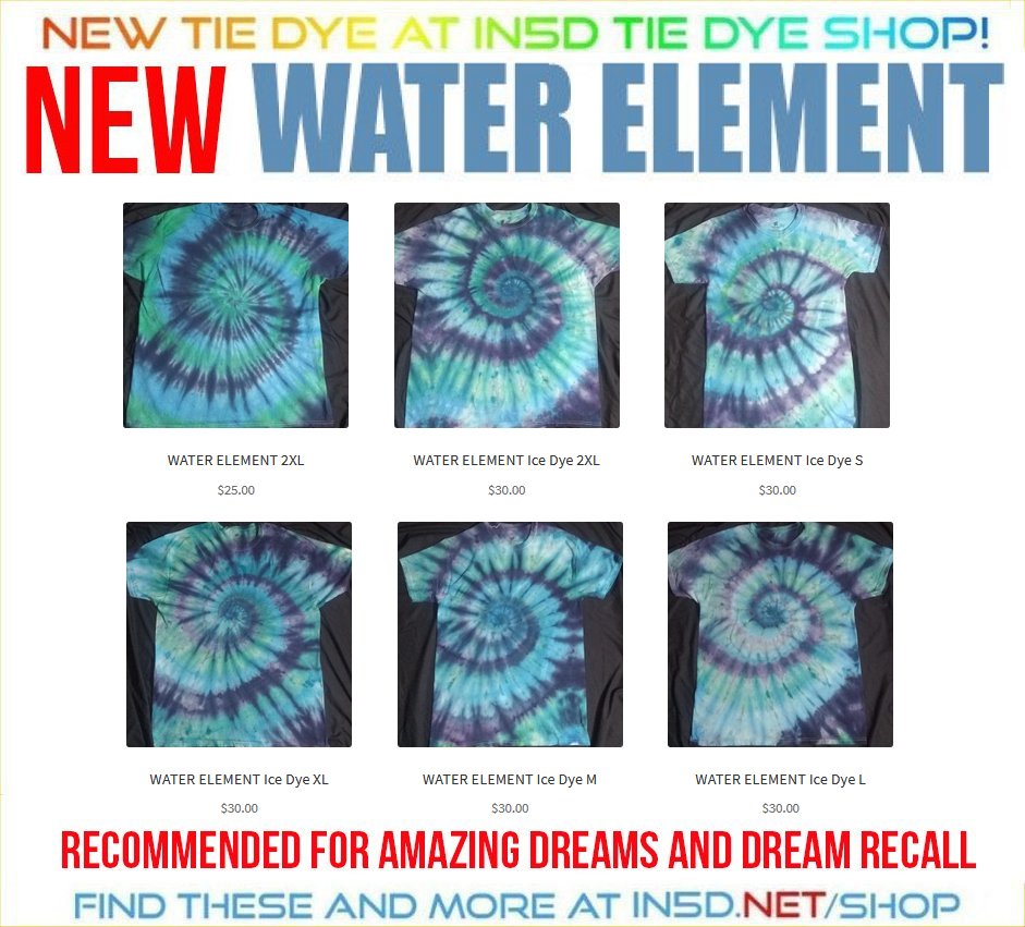 NEW Water Element ICE DYE Tie Dye Shirts, ALL Sizes!